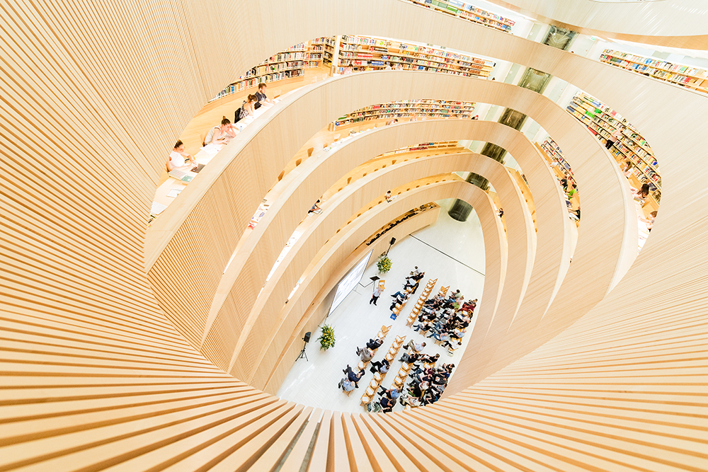 The ceremony for the Chemical Landmark took place in the famous Calatrava library at Rämistrasse 76.